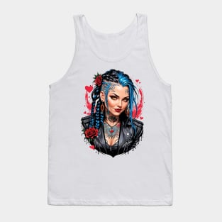 Bohemian Punk girl happy valentine retro vintage tribal design Tank Top